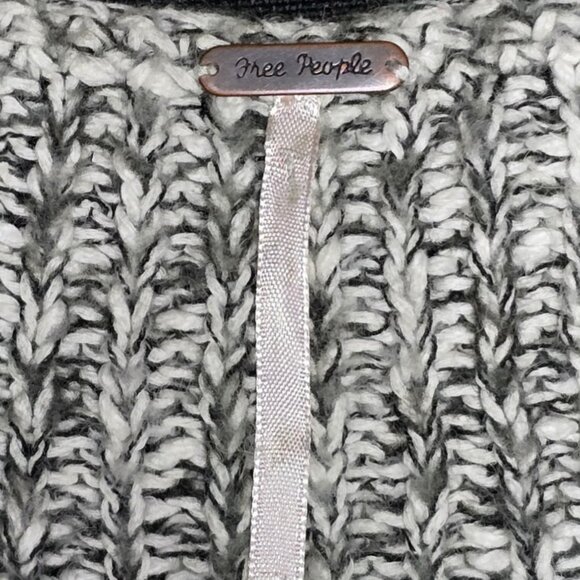 Free People Chunky Knit Open Stitch Sweater - Gray/Black/White Marl - Picture 7 of 7